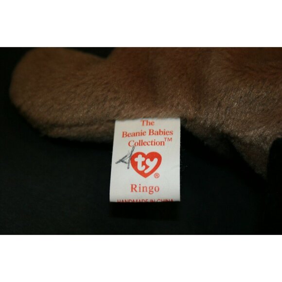 Ty Beanie Baby Ringo Raccoon 1995 no stamp PVC Pellets errors retired 4014 NEW - Picture 7 of 9